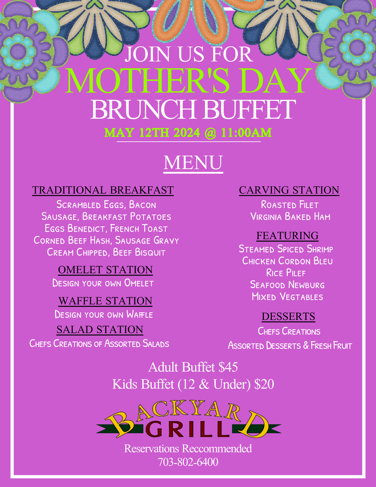 Mothers Day Brunch Chantilly Virginia